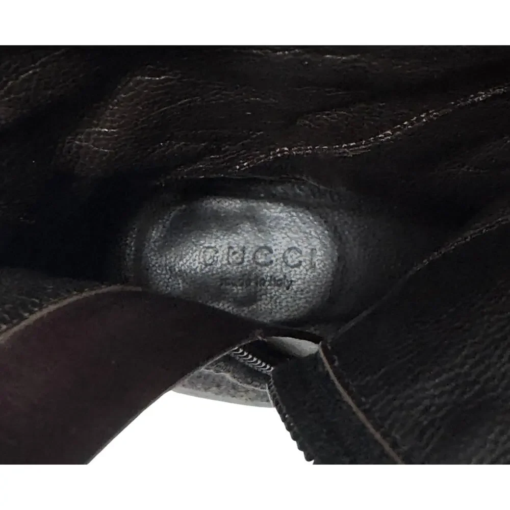 Gucci Boots Knee High Tall Brown Monogram GG‎ Logo Western Cowboy Heels 37.5